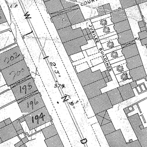 OLD ORDNANCE SURVEY MAP CENTRAL BIRMINGHAM 1888 CITY NEW STREET SNOW HILL 