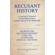 Sources for Recusant History (1559-1791) in English Official Archives - used