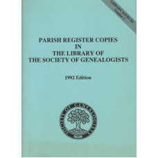 Parish Register Copies in the Library of the Society of Genealogists - Used
