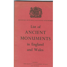 Ancient Monuments in England and Wales: a list prepared by the Ministry of Public Building and Works corrected to 31st December 1963- Used book Ancient Monuments in England and Wales: a list prepared by the Ministry of Public Building and Works corrected to 31st December 1963- Used book