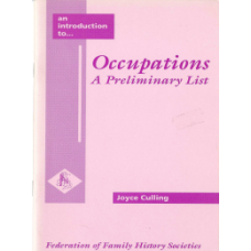 Occupations: a preliminary list - Used book