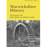 Warwickshire History - The Journal of the Warwickshire Local History Society - Used